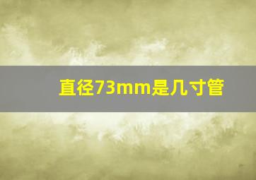 直径73mm是几寸管