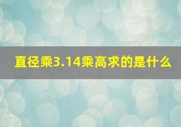 直径乘3.14乘高求的是什么