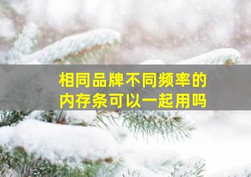 相同品牌不同频率的内存条可以一起用吗