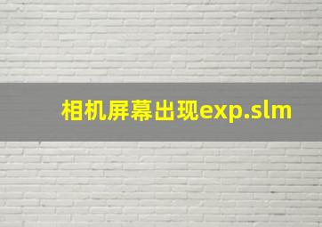 相机屏幕出现exp.slm