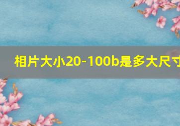 相片大小20-100b是多大尺寸