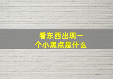 看东西出现一个小黑点是什么