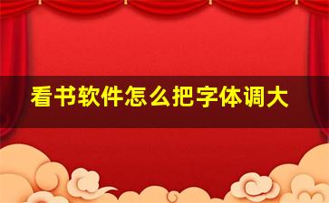 看书软件怎么把字体调大