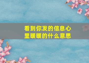 看到你发的信息心里暖暖的什么意思