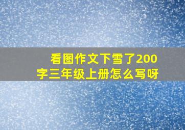 看图作文下雪了200字三年级上册怎么写呀