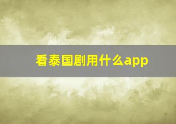 看泰国剧用什么app