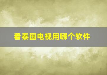 看泰国电视用哪个软件