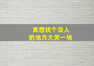 真想找个没人的地方大哭一场