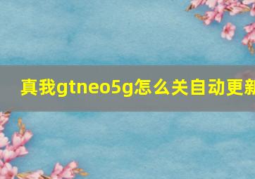 真我gtneo5g怎么关自动更新