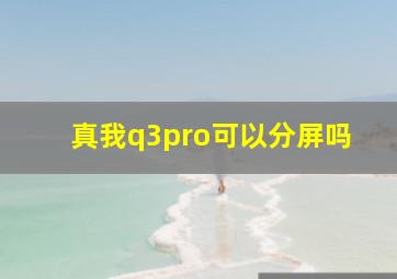 真我q3pro可以分屏吗