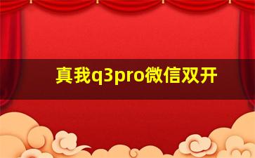 真我q3pro微信双开