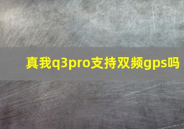 真我q3pro支持双频gps吗