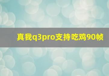 真我q3pro支持吃鸡90帧