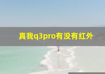 真我q3pro有没有红外