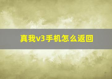 真我v3手机怎么返回