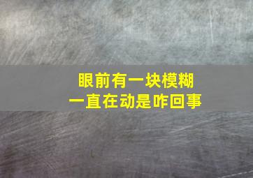 眼前有一块模糊一直在动是咋回事