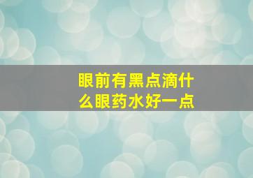 眼前有黑点滴什么眼药水好一点