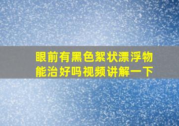 眼前有黑色絮状漂浮物能治好吗视频讲解一下