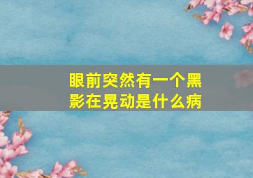 眼前突然有一个黑影在晃动是什么病