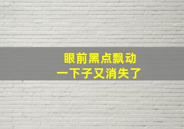 眼前黑点飘动一下子又消失了