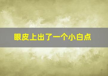 眼皮上出了一个小白点