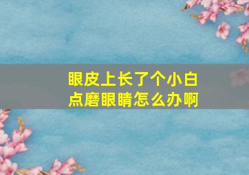 眼皮上长了个小白点磨眼睛怎么办啊