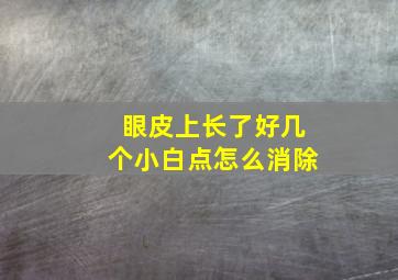 眼皮上长了好几个小白点怎么消除