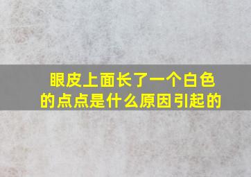 眼皮上面长了一个白色的点点是什么原因引起的