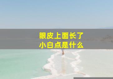 眼皮上面长了小白点是什么