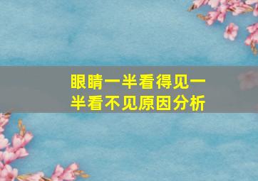 眼睛一半看得见一半看不见原因分析