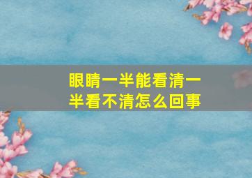 眼睛一半能看清一半看不清怎么回事