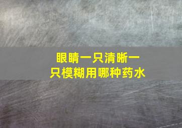 眼睛一只清晰一只模糊用哪种药水