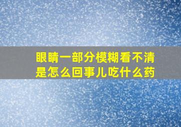 眼睛一部分模糊看不清是怎么回事儿吃什么药