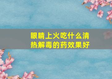 眼睛上火吃什么清热解毒的药效果好