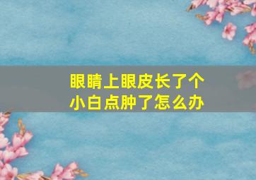 眼睛上眼皮长了个小白点肿了怎么办