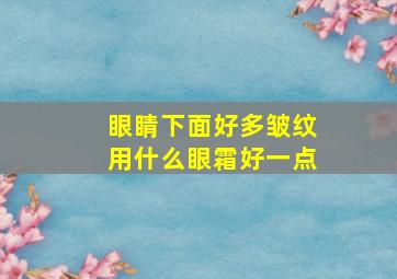 眼睛下面好多皱纹用什么眼霜好一点