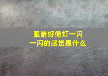 眼睛好像灯一闪一闪的感觉是什么