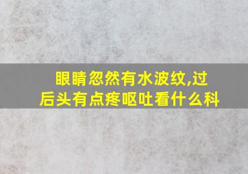 眼睛忽然有水波纹,过后头有点疼呕吐看什么科