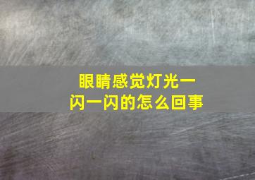 眼睛感觉灯光一闪一闪的怎么回事