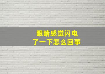 眼睛感觉闪电了一下怎么回事