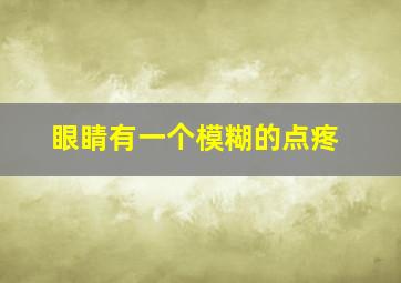 眼睛有一个模糊的点疼