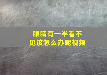 眼睛有一半看不见该怎么办呢视频