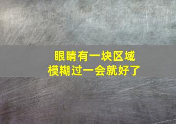 眼睛有一块区域模糊过一会就好了