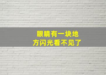 眼睛有一块地方闪光看不见了