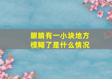 眼睛有一小块地方模糊了是什么情况