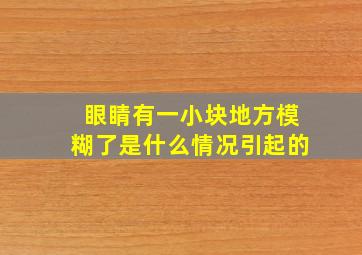 眼睛有一小块地方模糊了是什么情况引起的