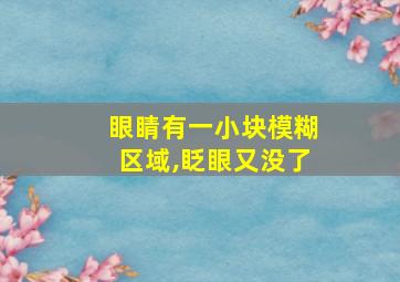 眼睛有一小块模糊区域,眨眼又没了