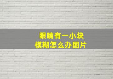 眼睛有一小块模糊怎么办图片