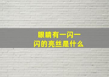 眼睛有一闪一闪的亮丝是什么