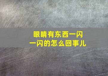 眼睛有东西一闪一闪的怎么回事儿